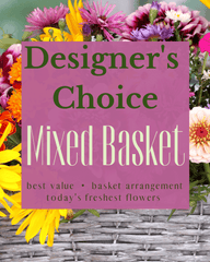 SEASONAL 2 Seasonal mixed fresh flower basket Designers Choice of colors